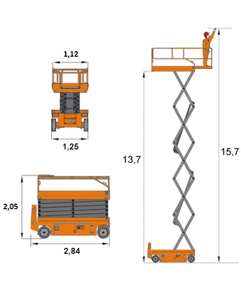 Thông số kỹ thuật xe DINGLI 1612 DC